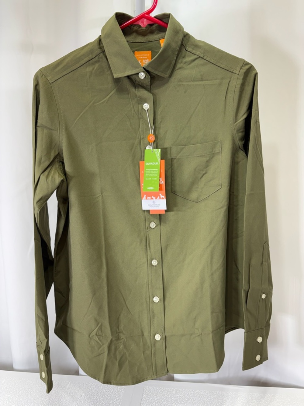 Men's Olive Green Button-Down Dress Shirt - Slim Fit 323